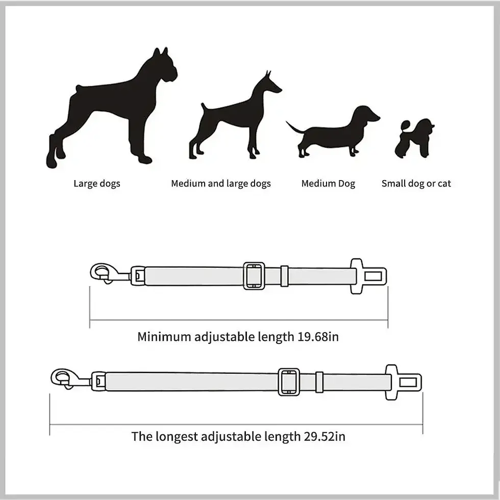 Thumbnail: Adjustable Pet Cat Dog Car Seat  Belt Pet Seat Vehicle Dog Harness Lead Clip Saf