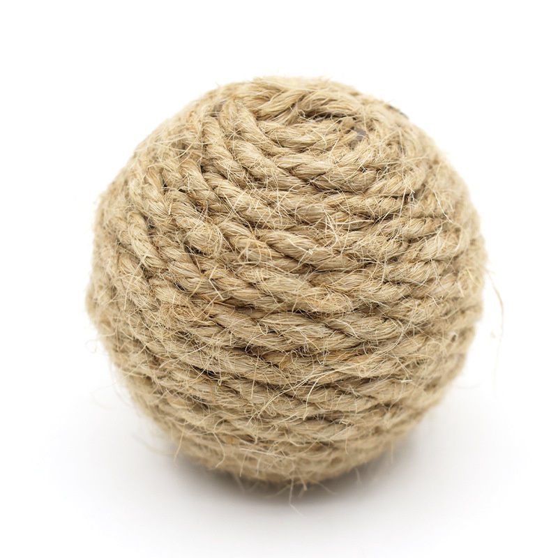 Thumbnail: 2pcs Pet Cat Hemp Rope Ball Rolling Interactive Hand-woven Cat Scratching Intera