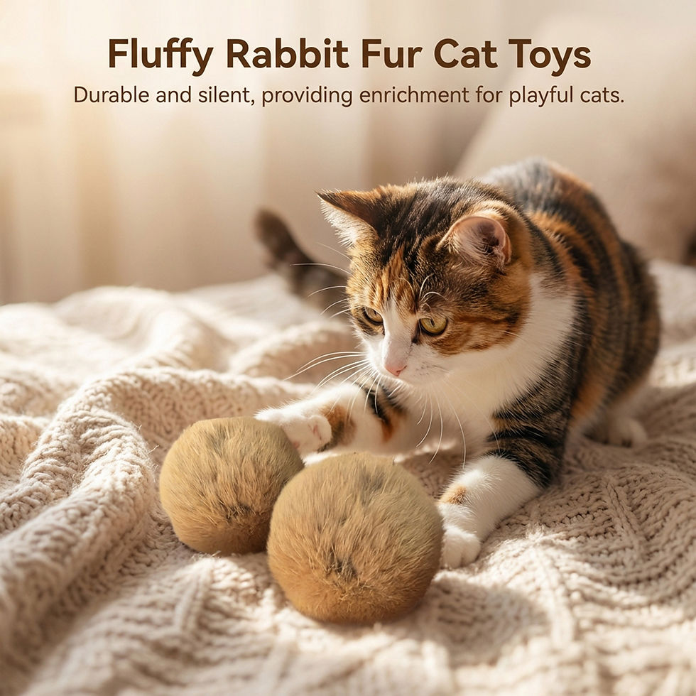 Thumbnail: 1/2/3/6pcs Rabbit Fur Ball Interactive Cat Toy Pet Product Containing Catnip Toy