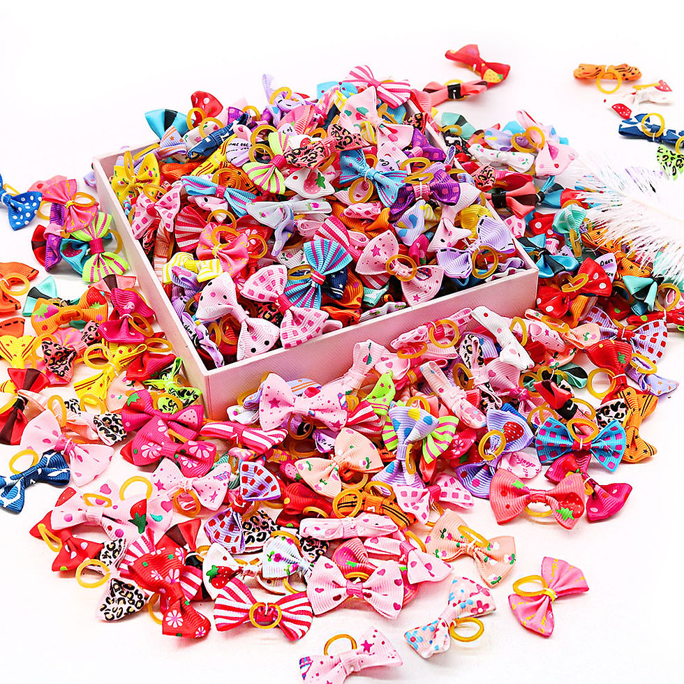 Thumbnail: 30PCS Dog Bow With Rubber Band Dog Hair Accessories Handmade Movable Puppy Bows 