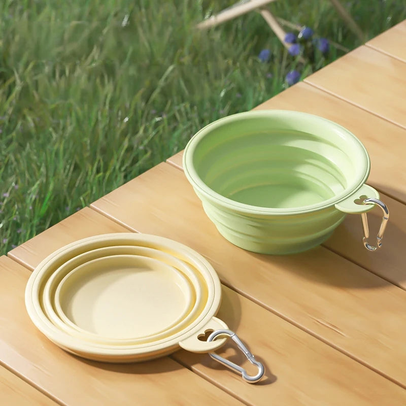 Thumbnail: 350ml/1000ml Collapsible Dog Bowl Outdoor Travel Pet Drinking Bowl for Dog Cats 