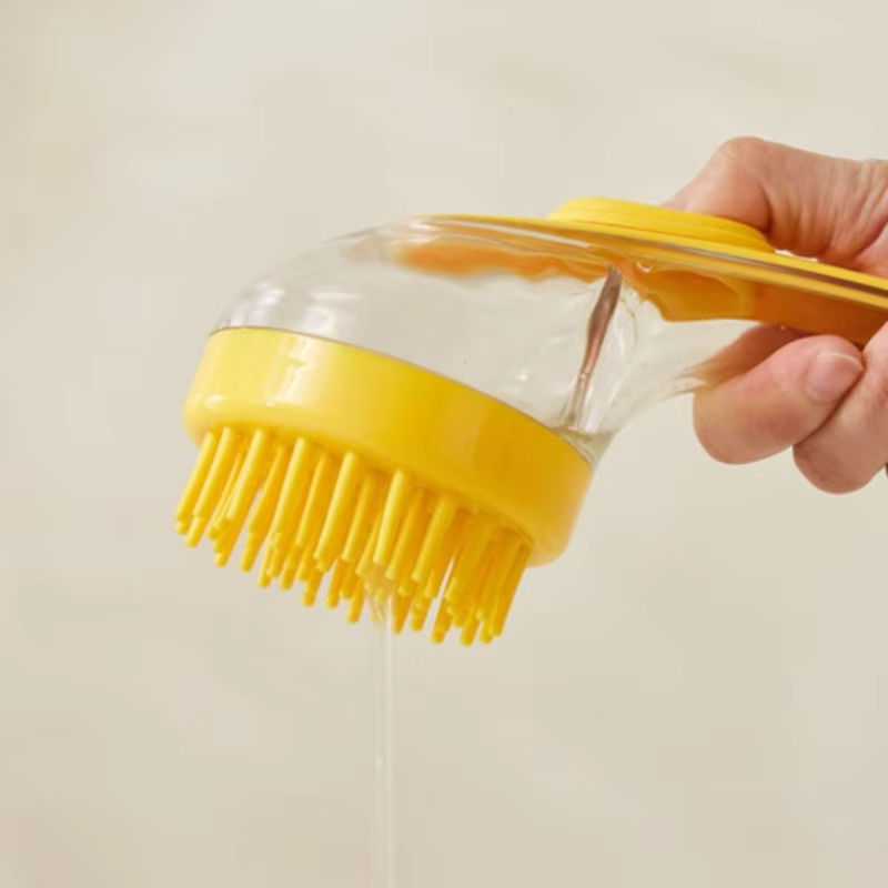 Thumbnail: Pet Bathing Brush Long Handle Dog Cleaning Brush Soft Silicone Pet Grooming Comb