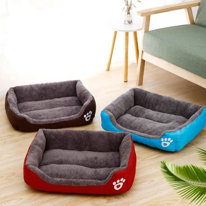 Thumbnail: Pet Large Dog Bed Warm House Candy-colored Square Nest Pet Kennel For Small Medi