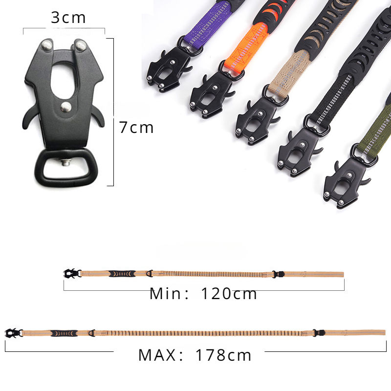 Thumbnail: Reflective Shock Absorbing Pet Leashes with Car Seatbelt for Large Dogs Heavy Du