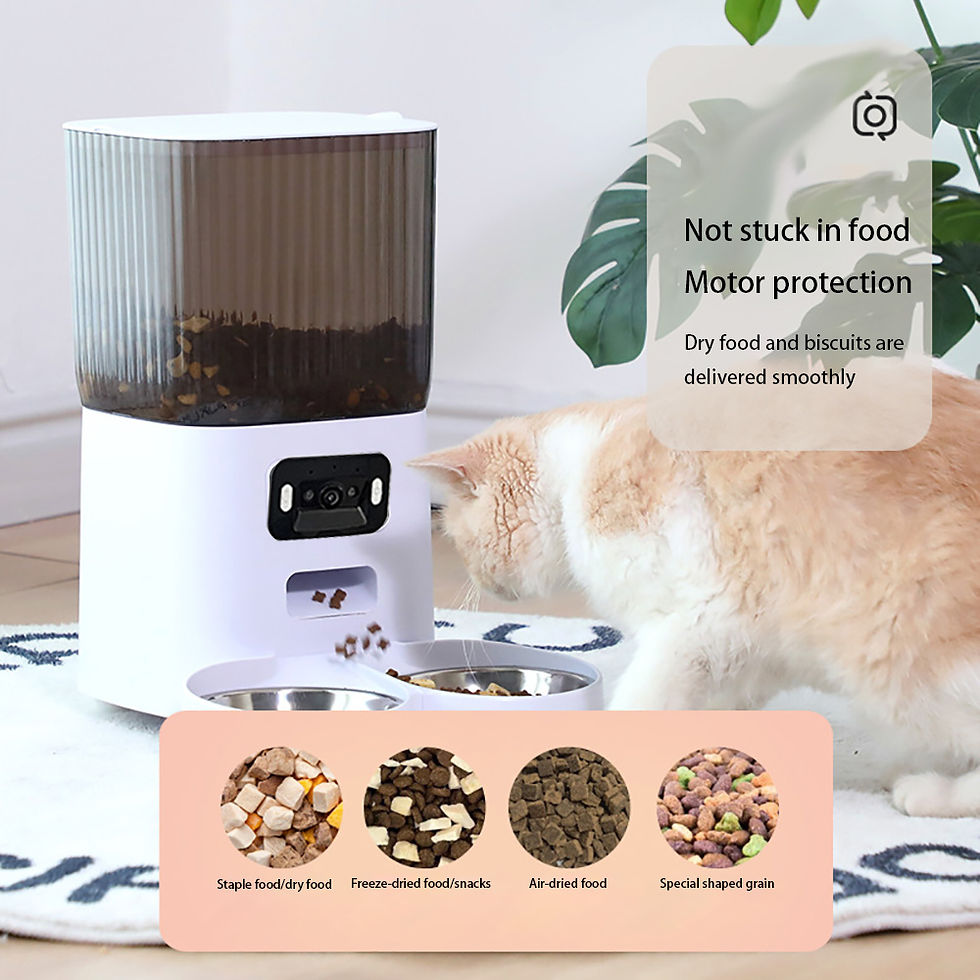 Thumbnail: 5L Double Bowls Smart Automatic Cat Feeder With Camera Cat Dry Food Video Dispen