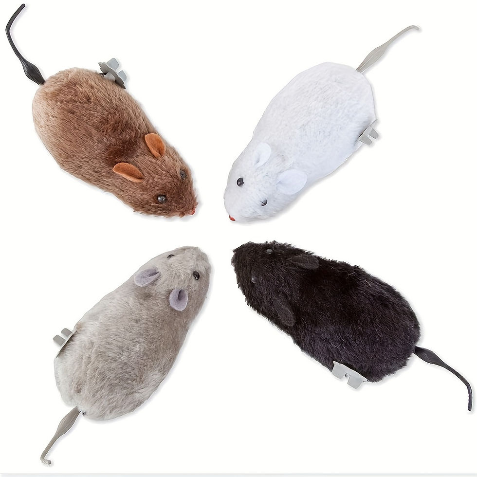 Thumbnail: 1/5pcs Fun and Interactive Plush Wind-Up Mouse Toy for Cats Dogs and Kids Mechan