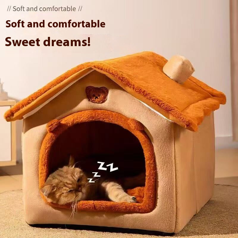 Thumbnail: All Season Dog House Style Bed - Removable Washable Pet Bed for Small Dogs Teddy
