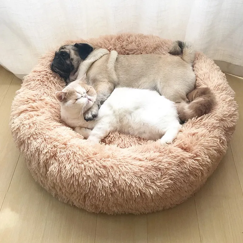 Thumbnail: 40-90cm 6 Sizes Round Pet Bed for Large Dog Bed Super Soft Cat Bed Plush Dog Hou