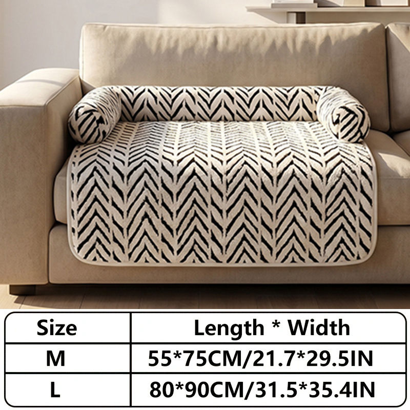 Thumbnail: Pet Sofa Bed Mat with Side Bolsters Soft Fluffy Couch Protector Mat Anti-slip Do