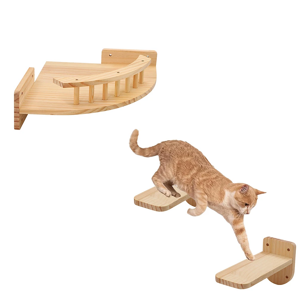 Thumbnail: Wooden Cat Climbing Shelves Wall Mounted Cat Tree Sisal Scratching Post Pedal Ha