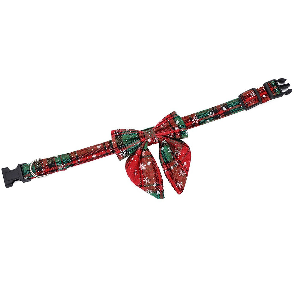 Thumbnail: Cotton Christmas Snowflake Bow Dog Collars Puppy Pet Cat Accessories Dog Collar 