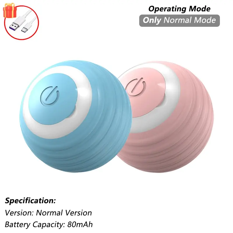 Thumbnail: iLMH 1/2 PCS Cat Interactive Ball Toy Automatic Rolling Ball Faux Tail Rechargea