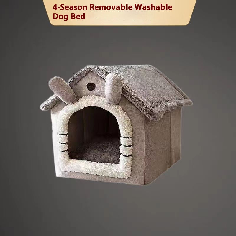 Thumbnail: All Season Dog House Style Bed - Removable Washable Pet Bed for Small Dogs Teddy