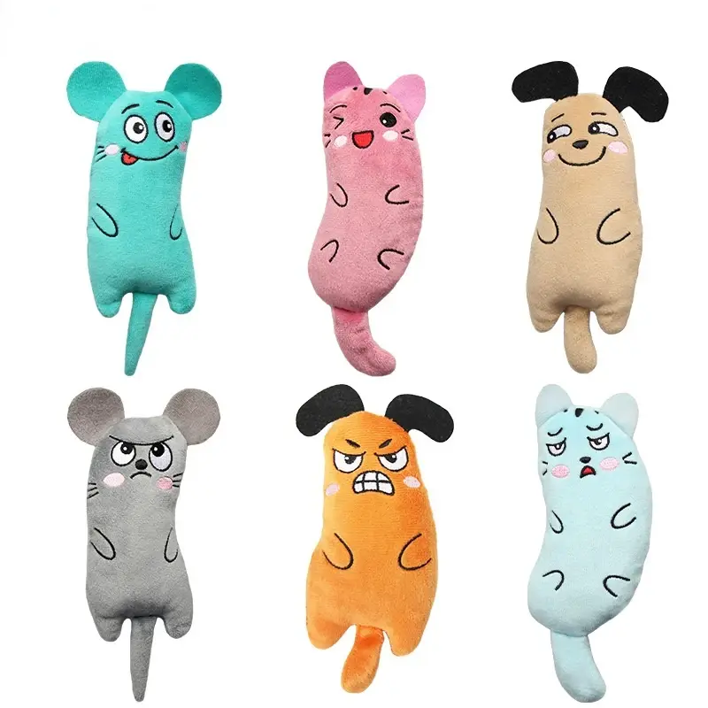 Pet Kitten Chewing ToyFunny cute Plush Toy Teeth Grinding Catnip cat Toys Intera