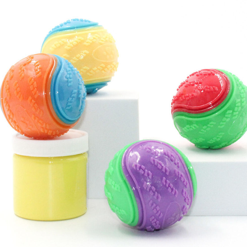 Thumbnail: 8 Pack Squeaky Dog Toy Balls, Durable Teeth Cleaning Interactive Puppy Chew Ball