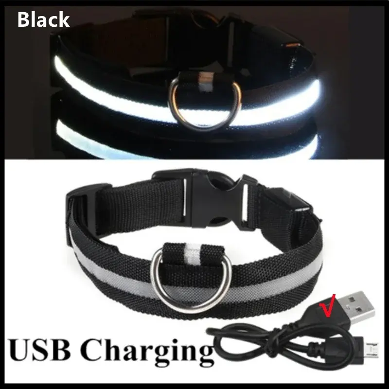 Thumbnail: 3 Modes Dog Luminous Charge Collar Led Usb Cat Dogs Collars Detachable Night Led