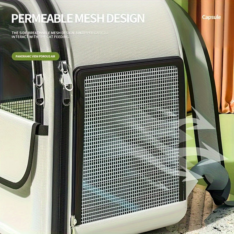Thumbnail: Large Capacity Breathable Mesh Portable Foldable Pet Carrier Backpack for Dog an