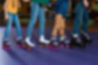 Group of kids roller skating