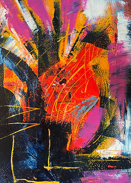 Oils Cold Wax Abstract painting version 1