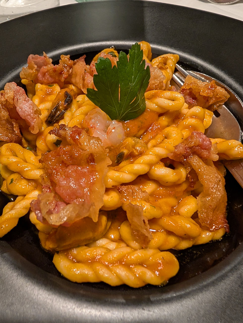 red sauce braided pasta