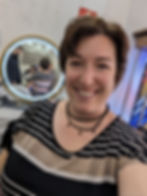 woman shows off new haircut