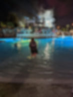 Just before the laser show at the pool at Orlando World Center Marriott