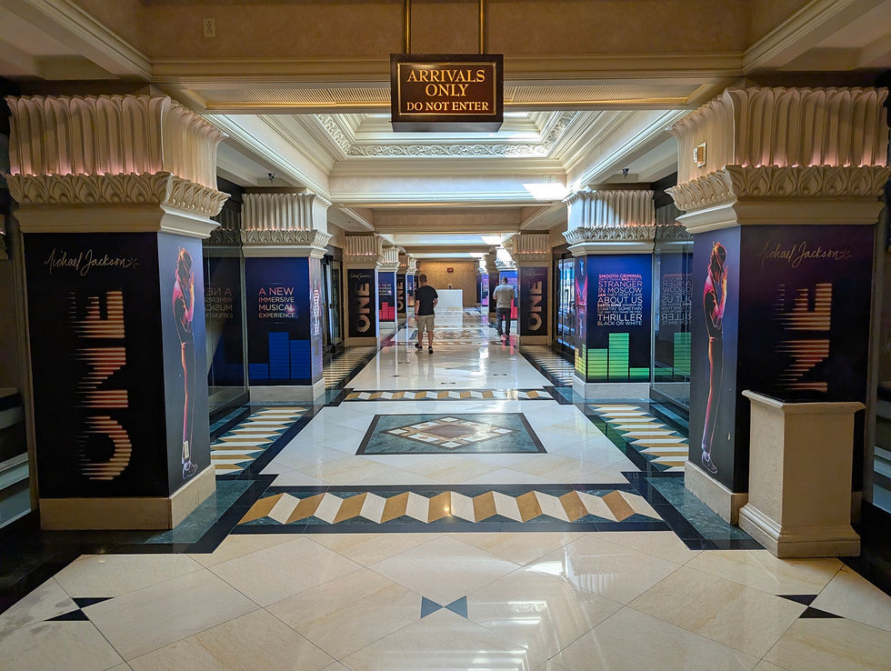 ornate columns in a Las Vegas Monorail station