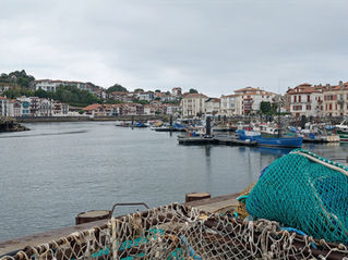 fishing nets in a Basque fishing port
