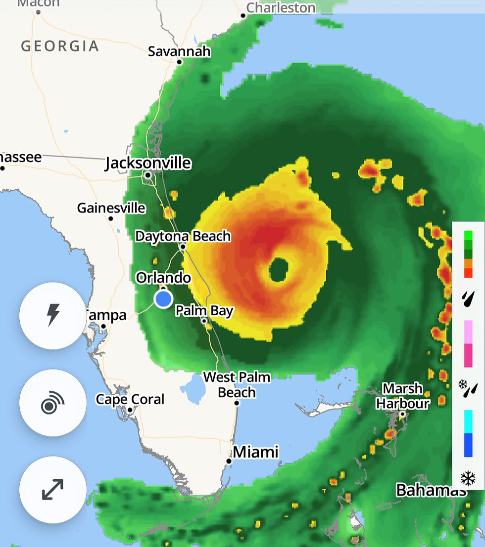 screenshot of a radar - hurricane over florida