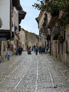 a cobbled street in Spain
