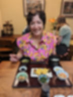 woman with Japanese breakfast