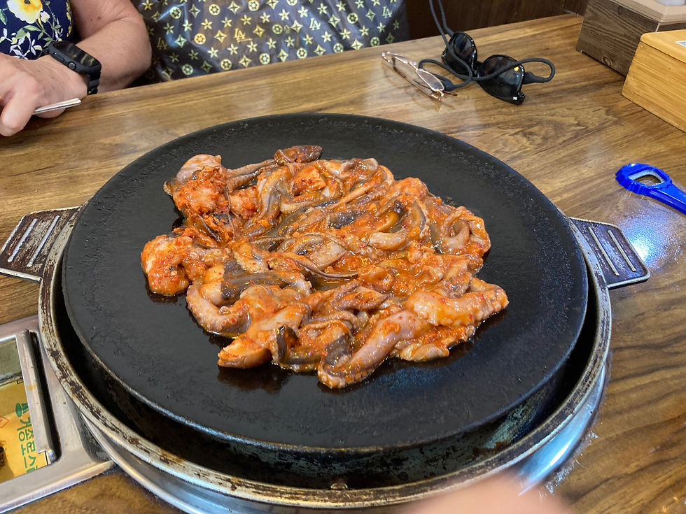 octopus on a griddle plate