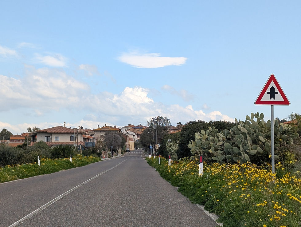 Sardinia rental car - view from dash