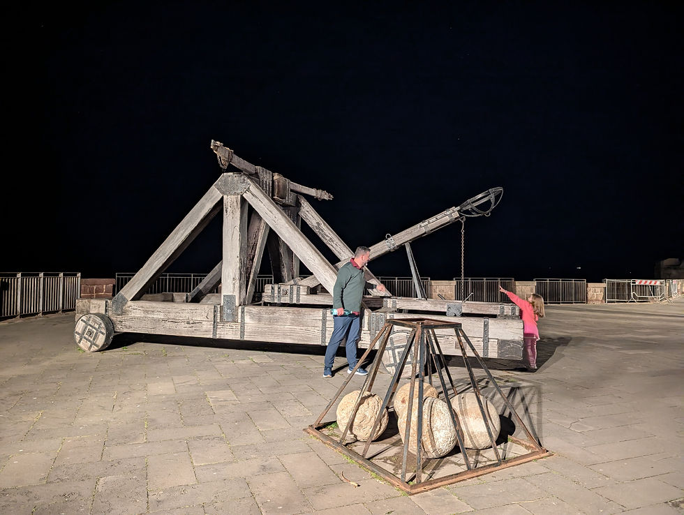 a medieval trebuchet in alghero