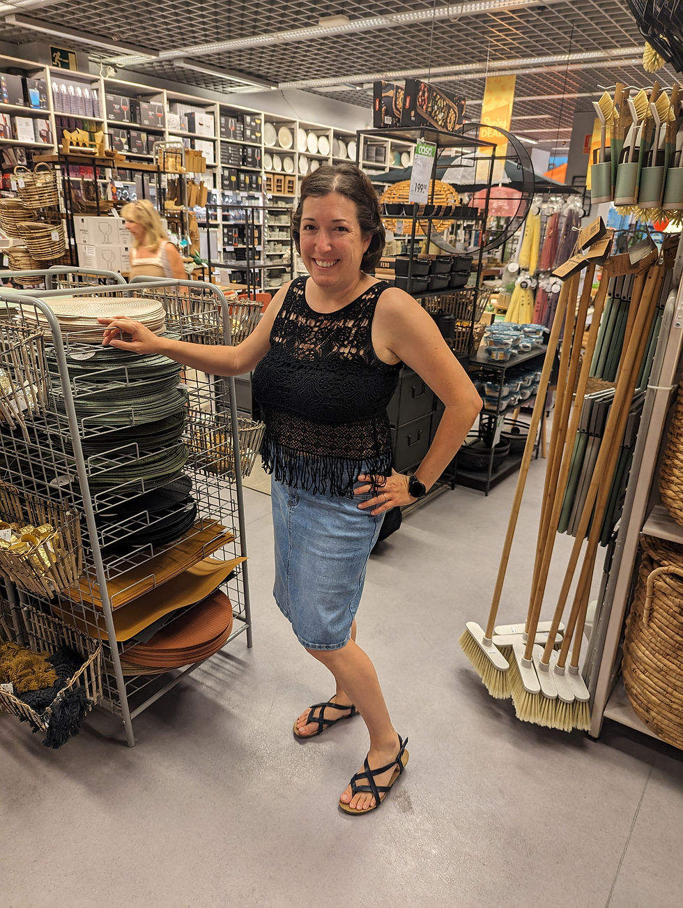 woman poses in a Casa store