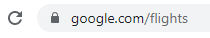screenshot of url that says google.com/flights