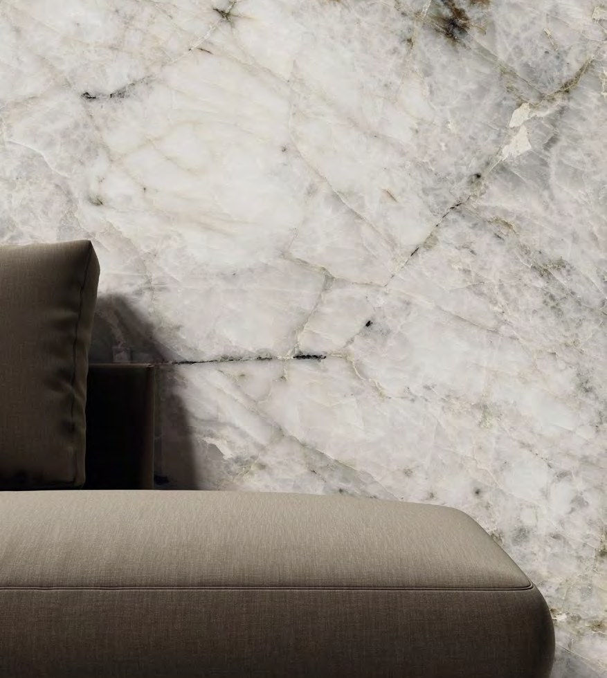 Laguna Blanca porcelain slab – room photo