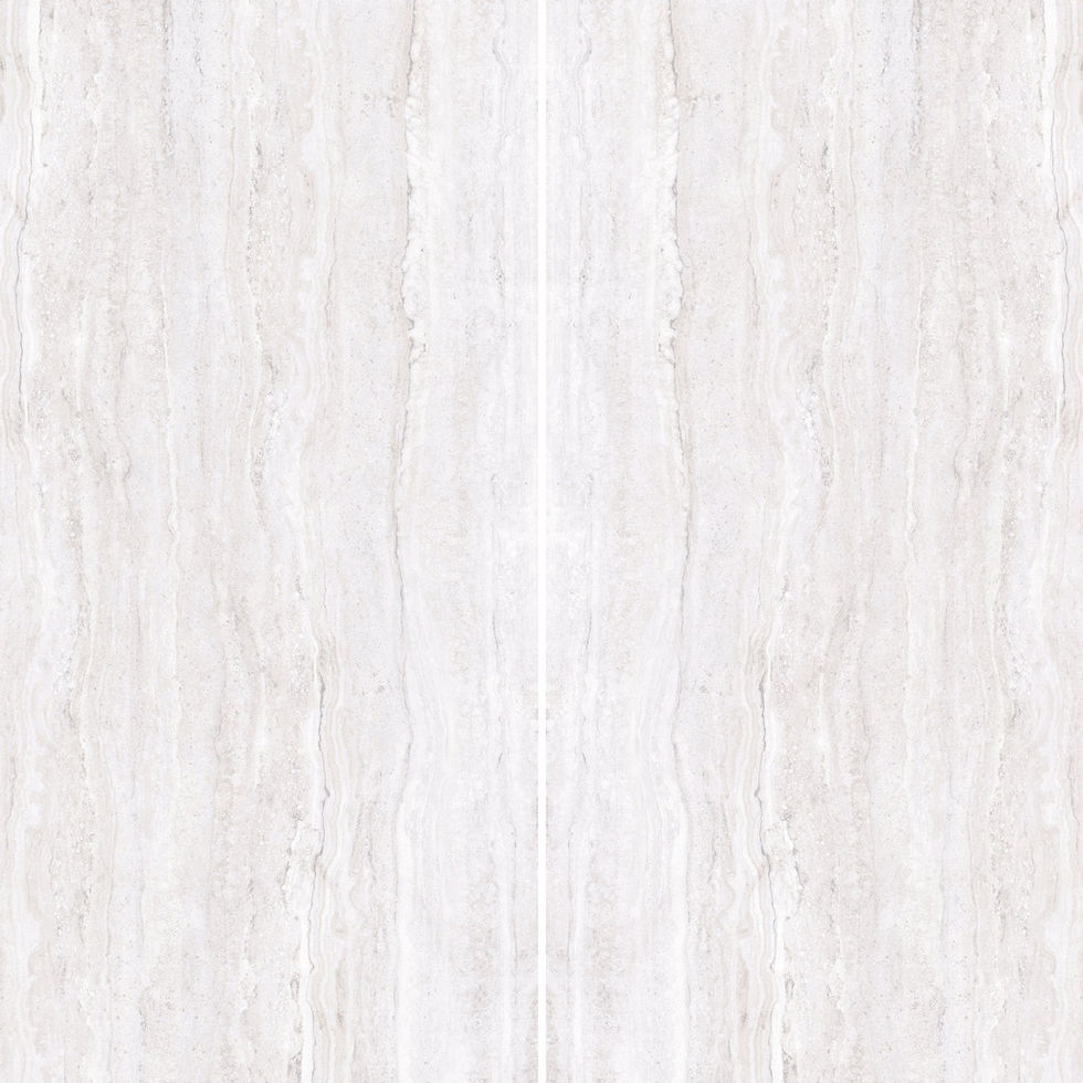 Travertino Stone White porcelain slab – bookmatched pair