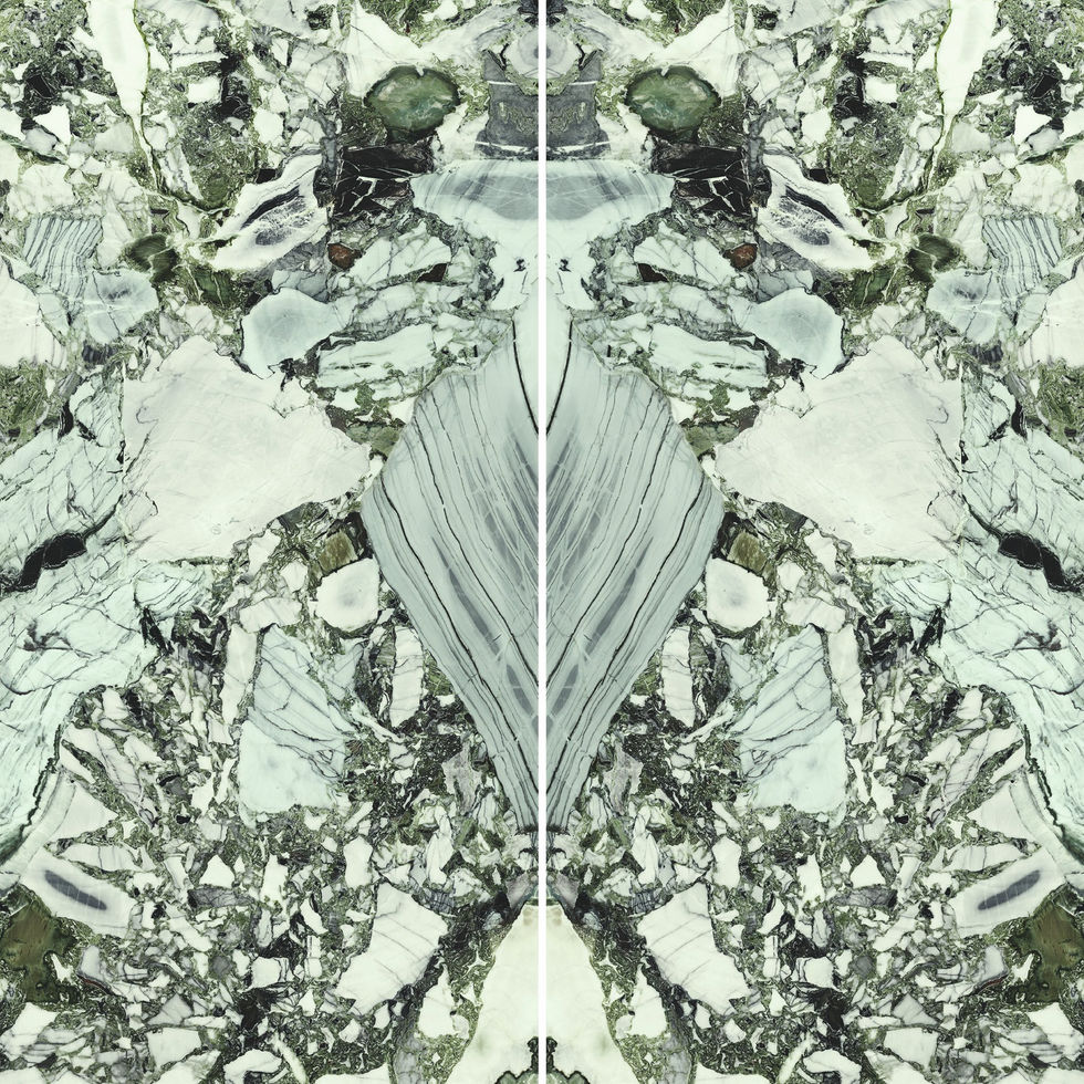 Jade porcelain slab – bookmatched pair