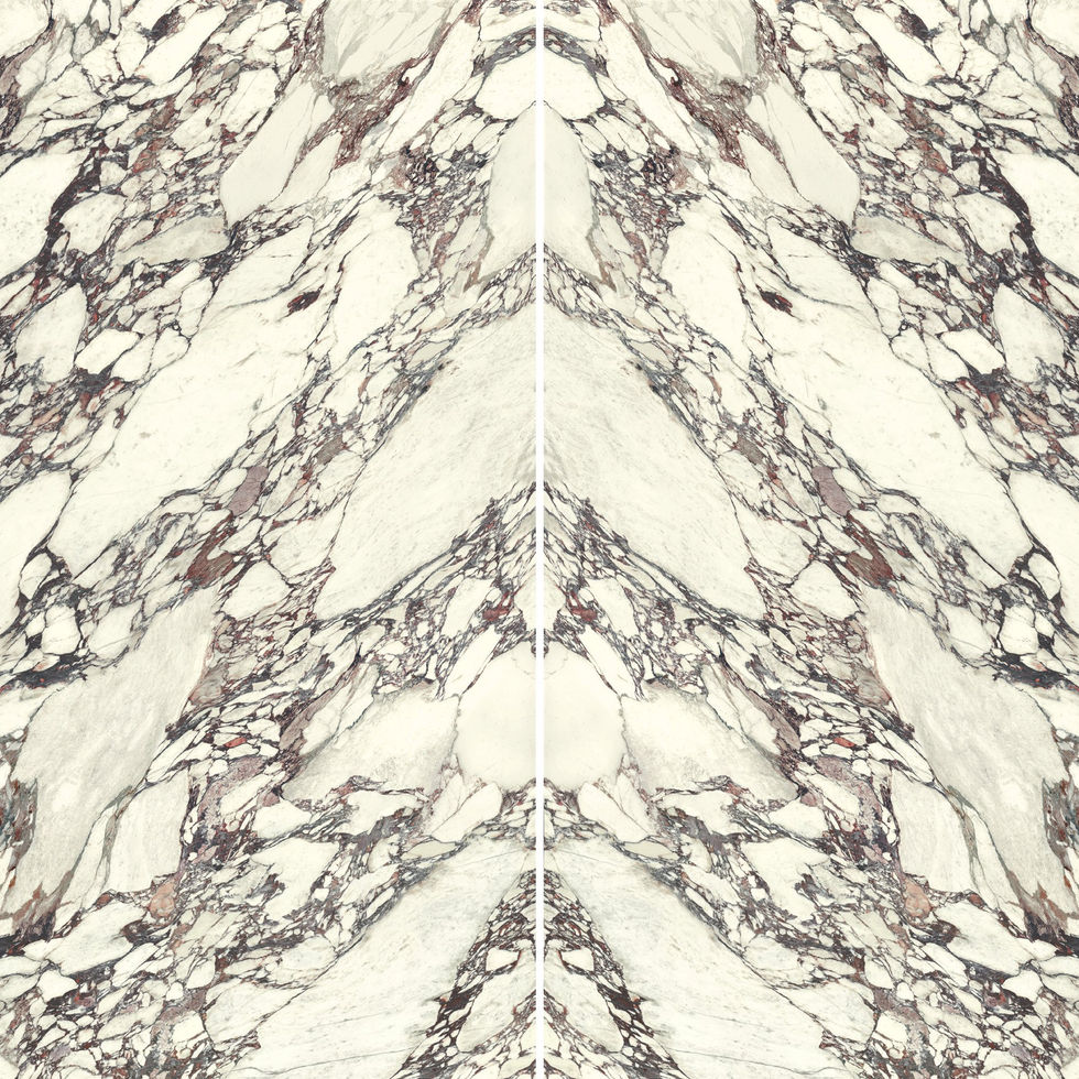 Arabescato Viola porcelain slab – bookmatched pair