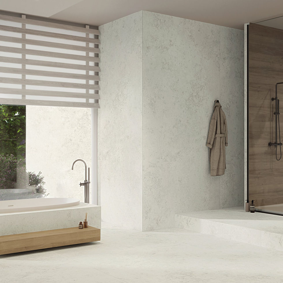 Jura White porcelain slab – room photo