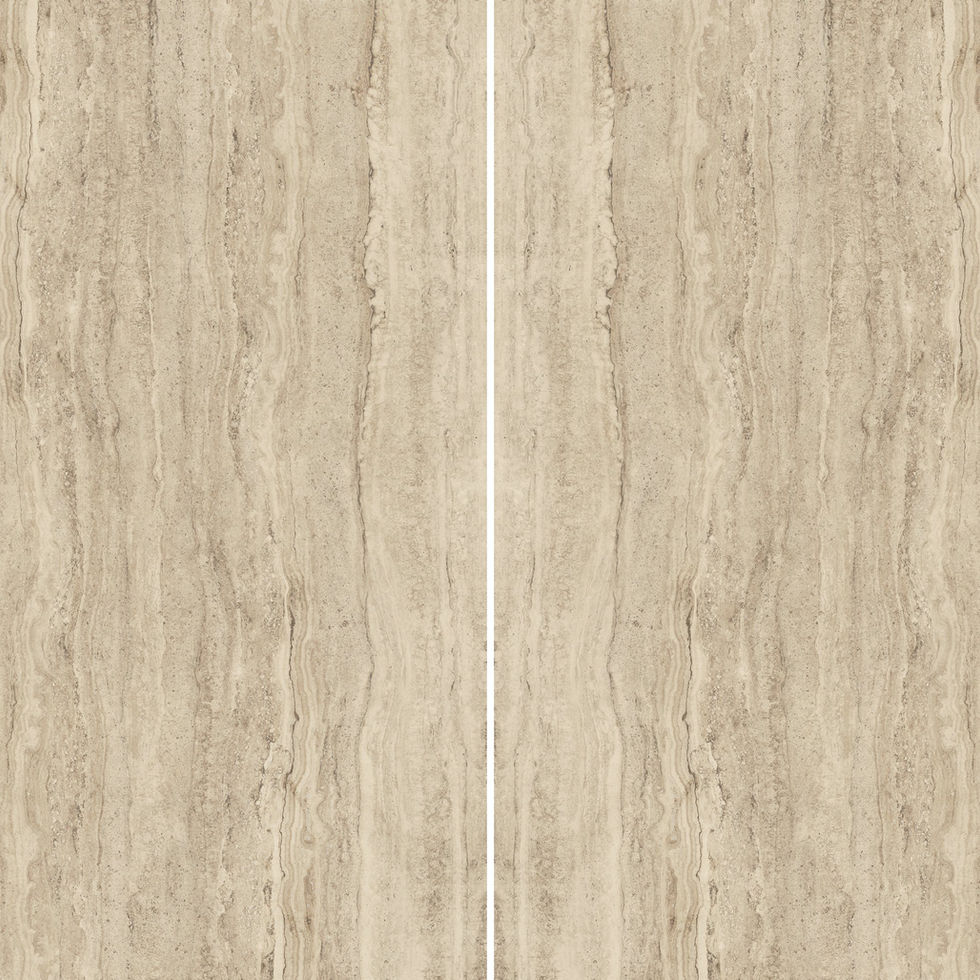Travertino Stone Beige porcelain slab – bookmatched pair