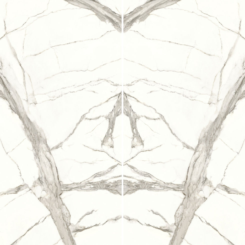 Statuario porcelain slab – bookmatched pair