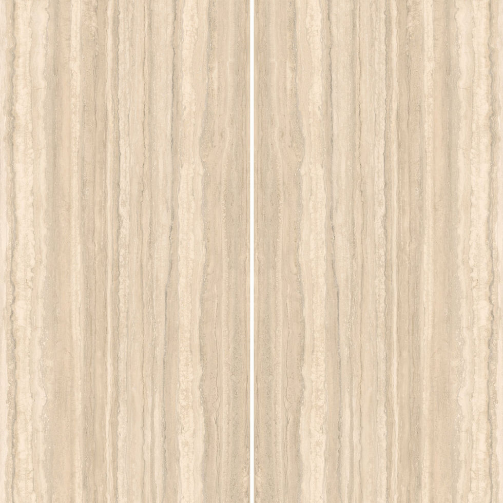 Heaven Travertino Beige porcelain slab – bookmatched pair