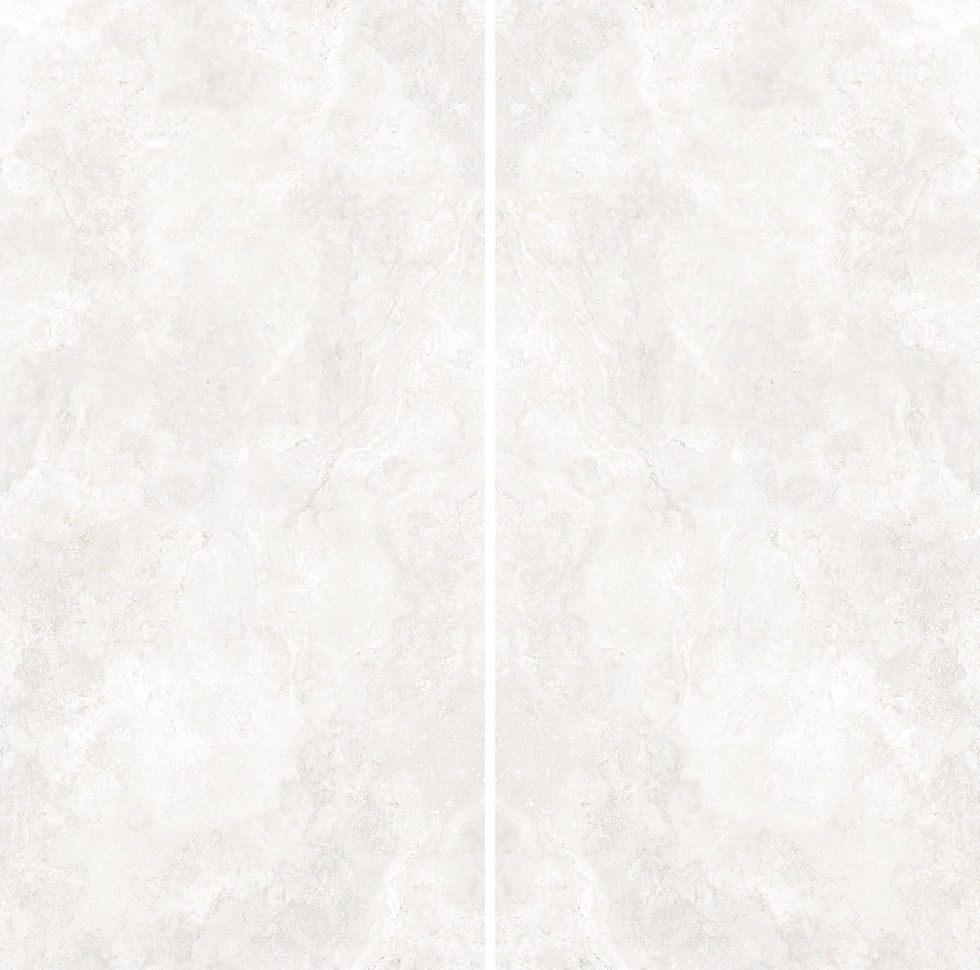 Travertino Cross White porcelain slab – bookmatched pair