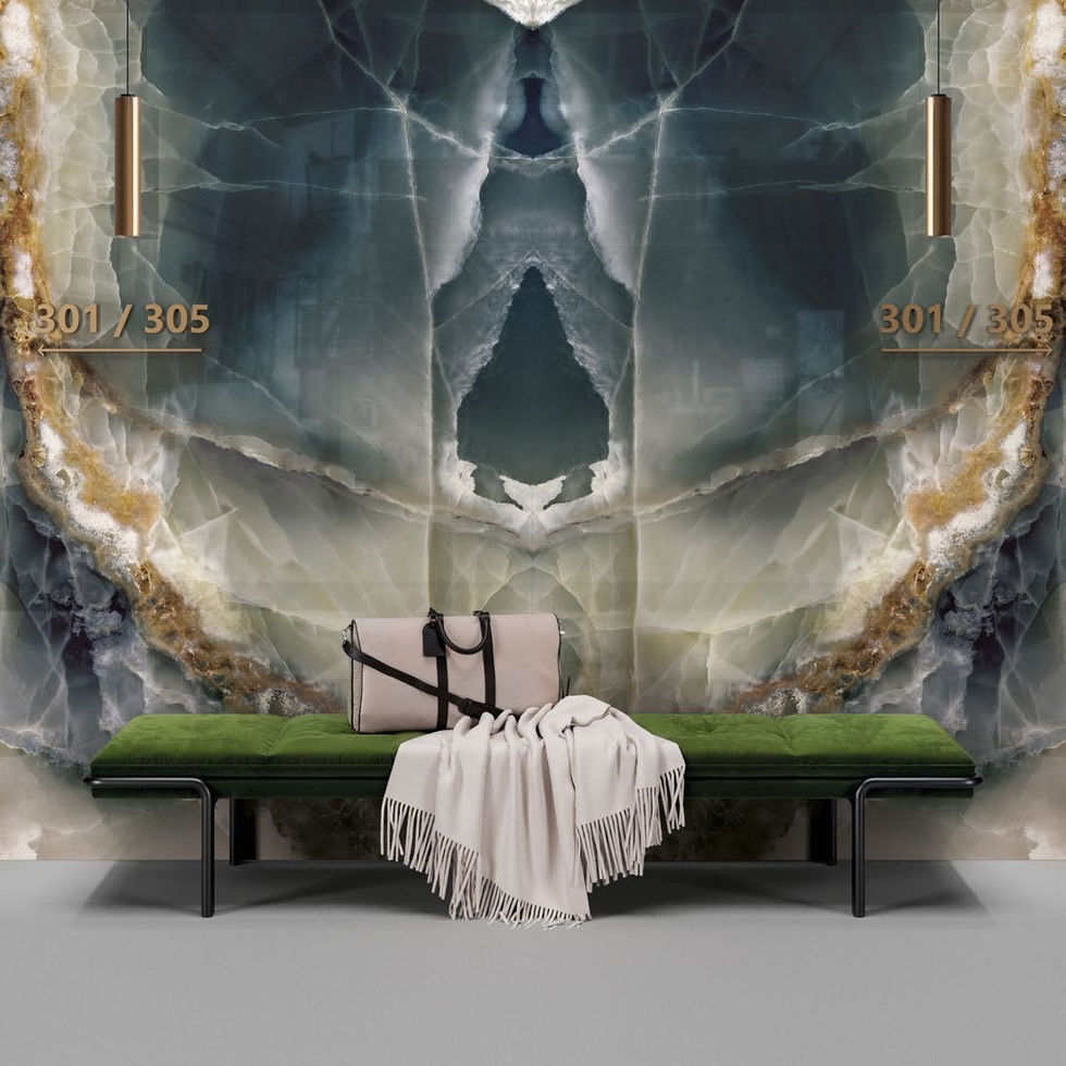 Stormy Onyx porcelain slab – room photo