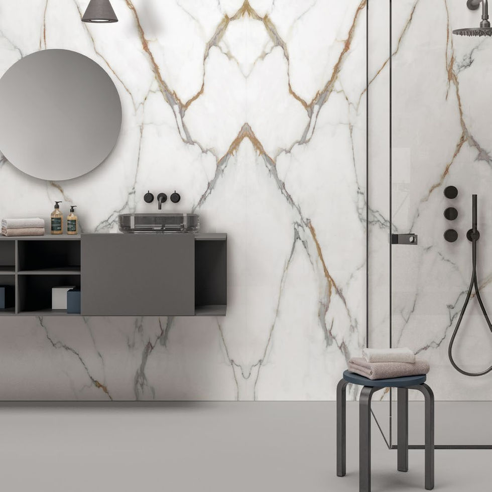 Calacatta Oro porcelain slab – room photo