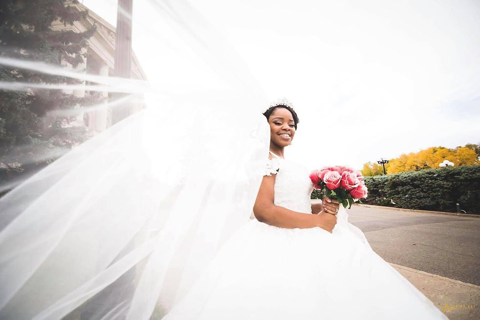 Beautiful Bride and the white gown