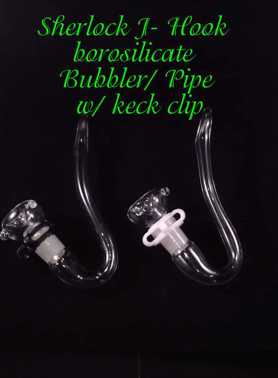 7" Borosilicate Glass Bubbler Pipe w/ Keck clip