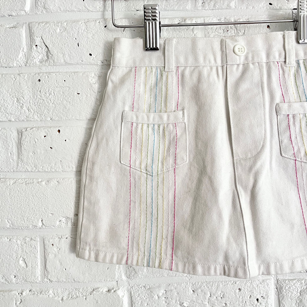 Thumbnail: Rainbow Stitch Denim Skort